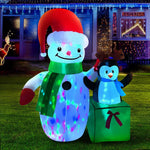 Jingle Jollys Christmas Inflatable Snowman 1.8M Illuminated Decorations - Occasions > Christmas > Christmas Decorations
