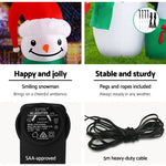 Jingle Jollys Christmas Inflatable Snowman 1.8M Illuminated Decorations - Occasions > Christmas > Christmas Decorations