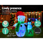 Jingle Jollys Christmas Inflatable Snowman 1.8M Illuminated Decorations - Occasions > Christmas > Christmas Decorations