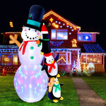 Jingle Jollys Christmas Inflatable Snowman 2.4M Illuminated Decorations - Occasions > Christmas > Christmas Decorations