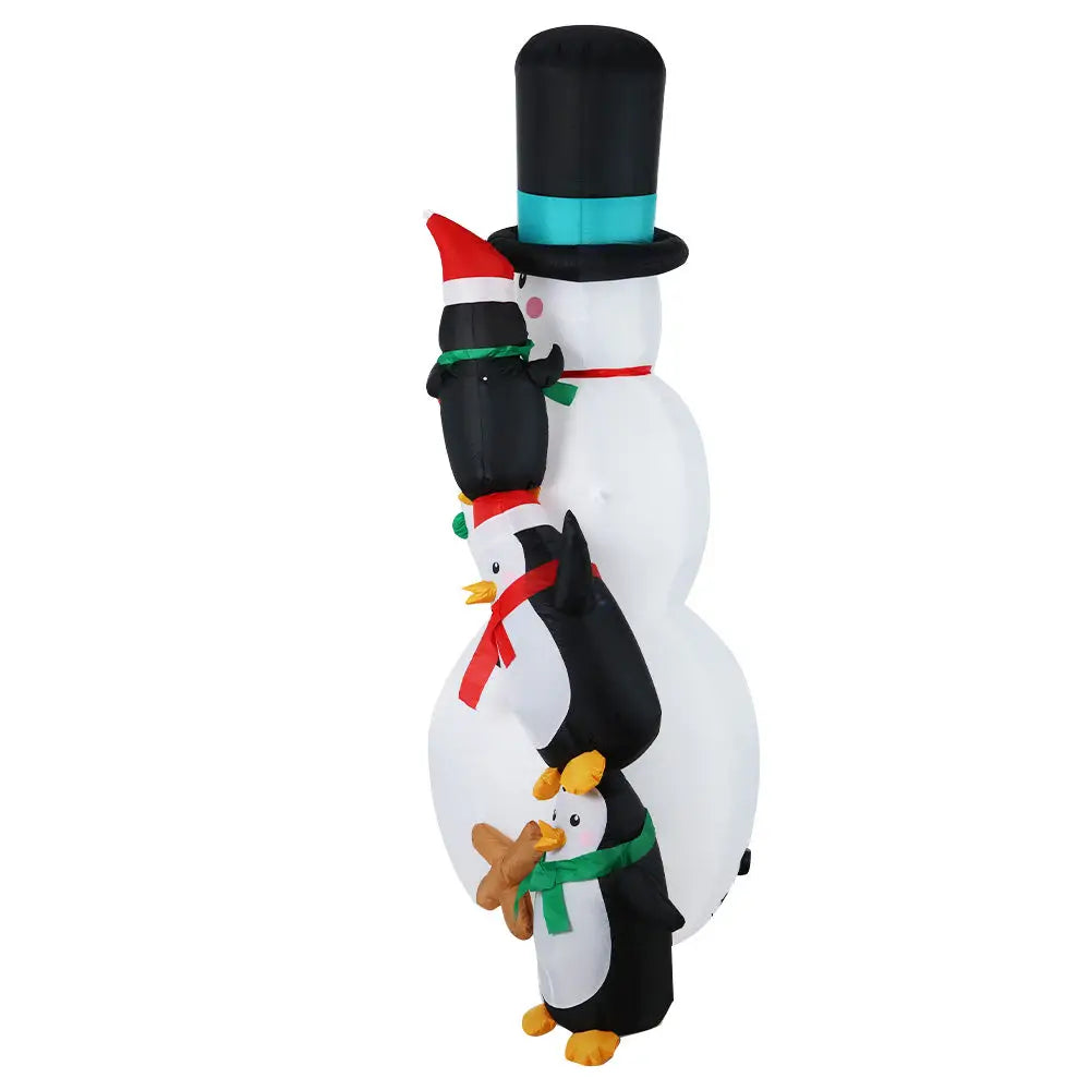 Jingle Jollys Christmas Inflatable Snowman 2.4M Illuminated Decorations - Occasions > Christmas > Christmas Decorations