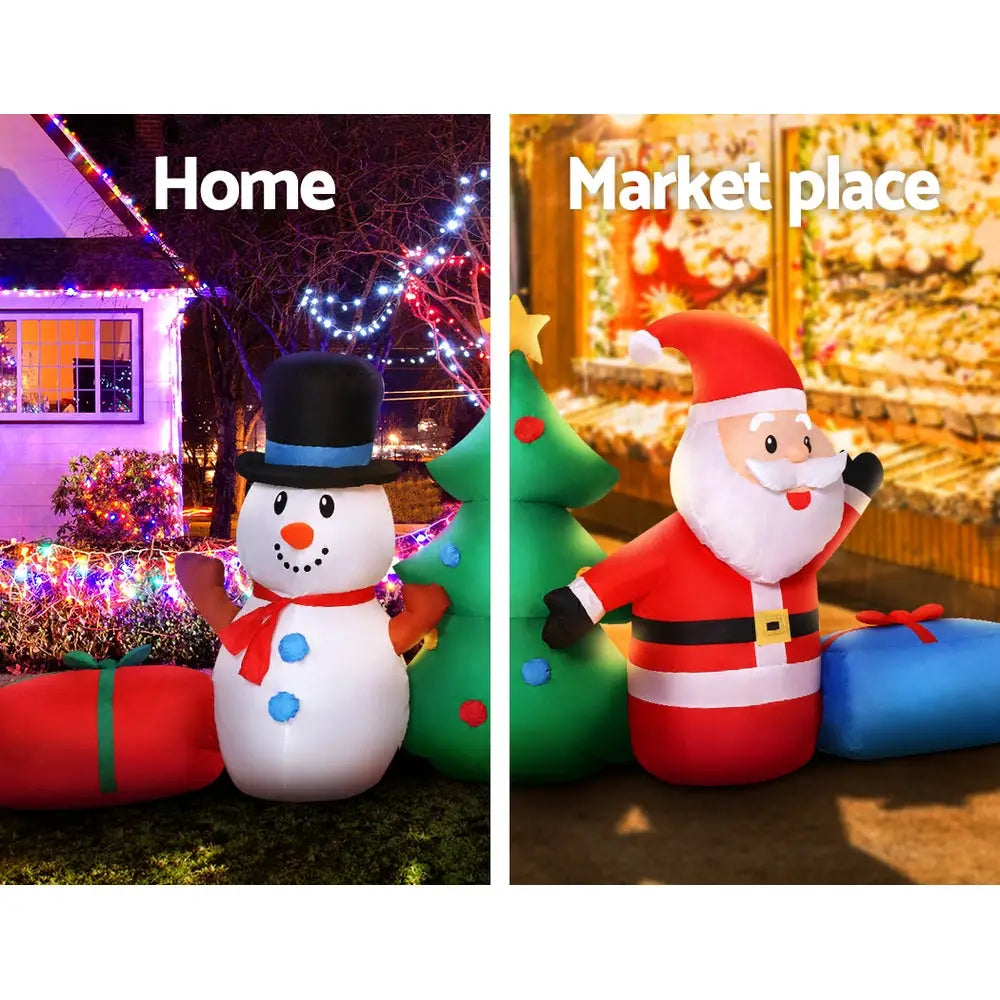 Jingle Jollys Christmas Inflatable Tree Snowman 2.7M Illuminated Decorations - Occasions > Christmas > Christmas