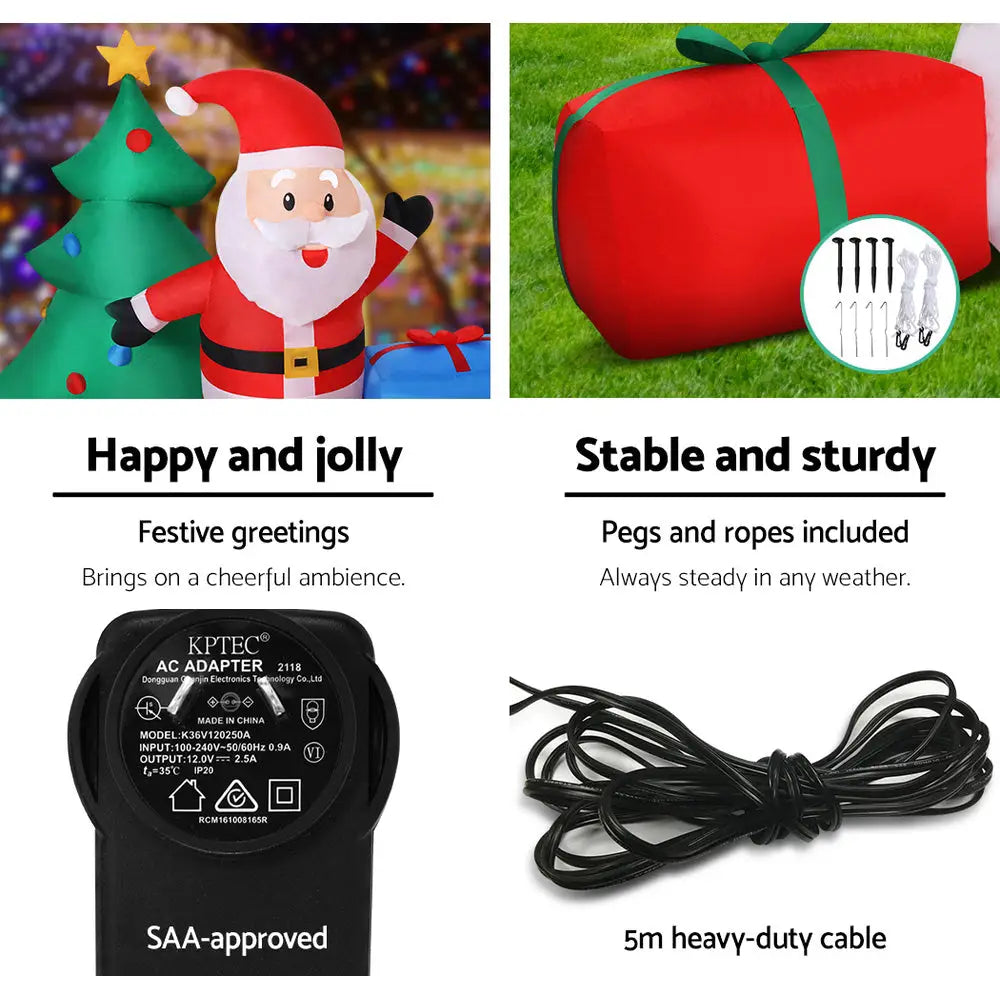 Jingle Jollys Christmas Inflatable Tree Snowman 2.7M Illuminated Decorations - Occasions > Christmas > Christmas