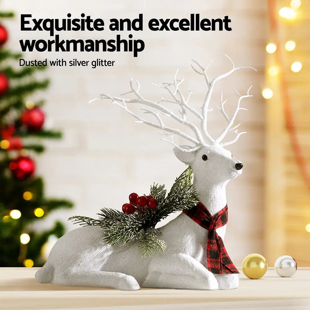 Jingle Jollys Christmas Reindeer 32cm Glitter Deer Ornaments Party Decorations - Occasions > Christmas > Christmas