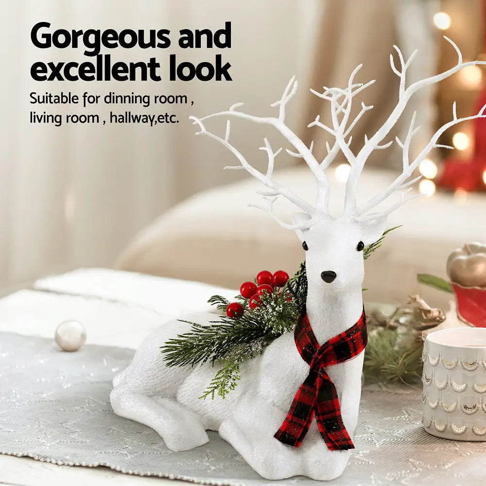 Jingle Jollys Christmas Reindeer 32cm Glitter Deer Ornaments Party Decorations - Occasions > Christmas > Christmas