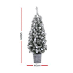 Jingle Jollys Christmas Tree 1.2M Potted Snowy Xmas Tree - Occasions > Christmas > Christmas Trees