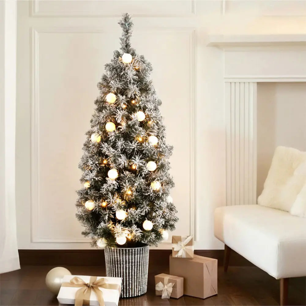 Jingle Jollys Christmas Tree 1.2M Potted Snowy Xmas Tree - Occasions > Christmas > Christmas Trees
