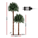 Jingle Jollys Christmas Tree 1.5 + 1m LED Xmas Palm Tree Party Decorations 2 in 1 - Occasions > Christmas > Christmas
