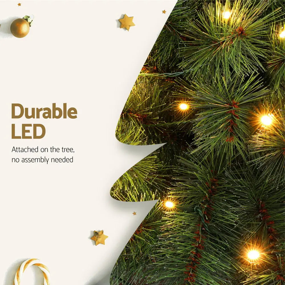 Jingle Jollys Christmas Tree 1.5 + 1m LED Xmas Palm Tree Party Decorations 2 in 1 - Occasions > Christmas > Christmas