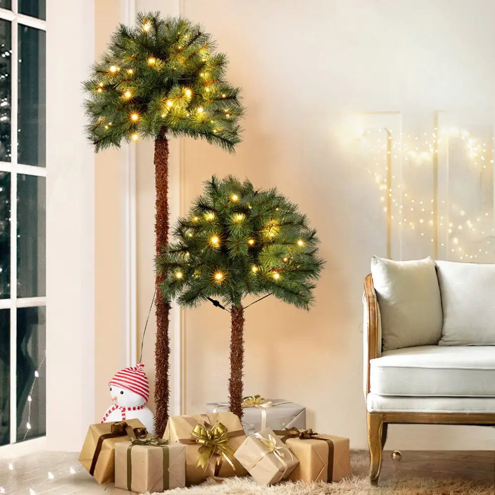 Jingle Jollys Christmas Tree 1.5 + 1m LED Xmas Palm Tree Party Decorations 2 in 1 - Occasions > Christmas > Christmas
