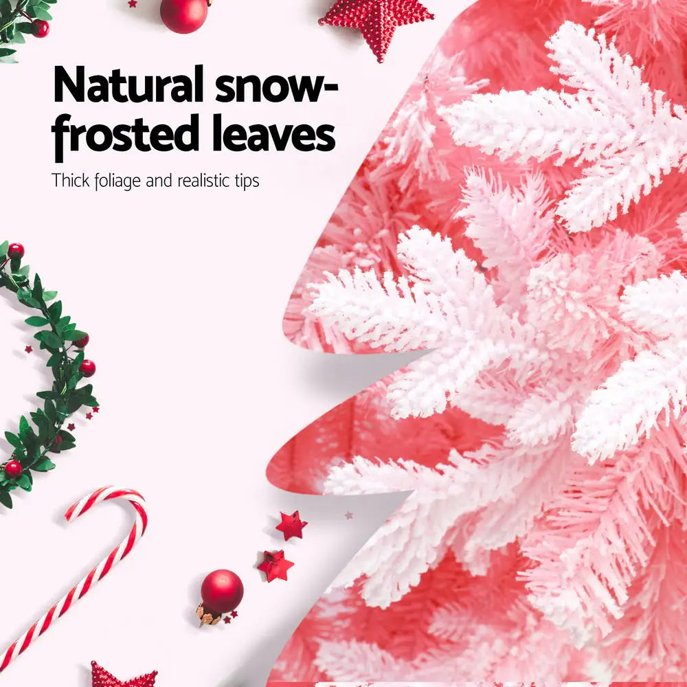 Jingle Jollys Christmas Tree 1.8m Pink Xmas Tree Snowy Party Decor 810 Tips - Occasions > Christmas > Christmas Trees