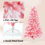 Jingle Jollys Christmas Tree 1.8m Pink Xmas Tree Snowy Party Decor 810 Tips - Occasions > Christmas > Christmas Trees