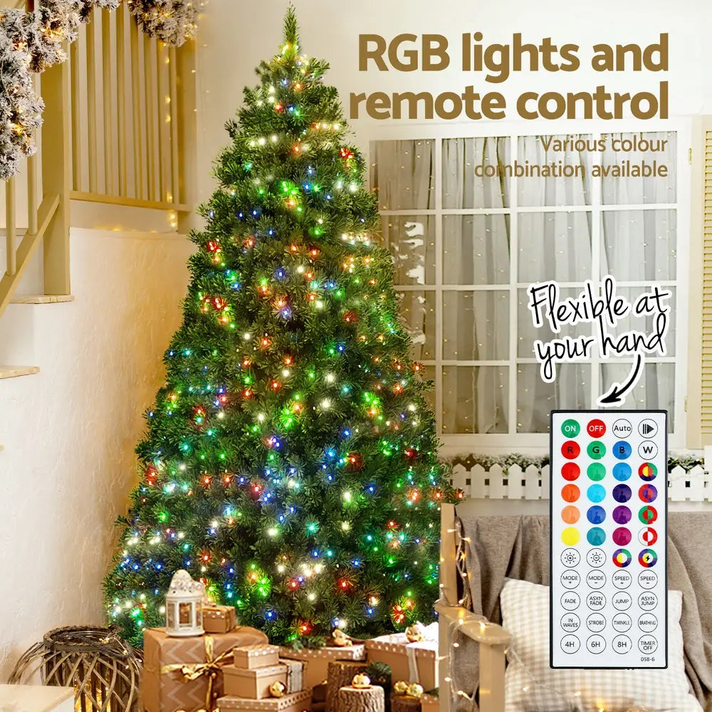 Jingle Jollys Christmas Tree 1.8m RGB Remote LED Tree Party Decoration 890 Tips - Occasions > Christmas > Christmas