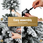 Jingle Jollys Christmas Tree 1.8m Snow Flocked LED Xmas Decoration 8 Light Modes - Occasions > Christmas > Christmas
