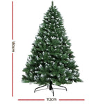 Jingle Jollys Christmas Tree 1.8m Snowy Xmas Tree 650 Tips - Occasions > Christmas > Christmas Trees