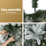 Jingle Jollys Christmas Tree 1.8m Xmas Tree Snow Flocked Flowers Decor 564 Tips - Occasions > Christmas > Christmas