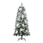 Jingle Jollys Christmas Tree 1.8m Xmas Tree Snow Flocked Flowers Decor 564 Tips - Occasions > Christmas > Christmas