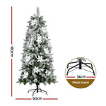Jingle Jollys Christmas Tree 1.8m Xmas Tree Snow Flocked Flowers Decor 564 Tips - Occasions > Christmas > Christmas