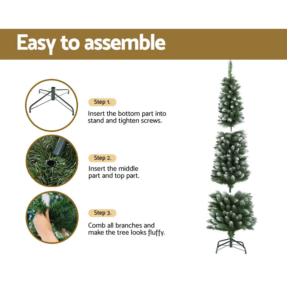 Jingle Jollys Christmas Tree 1.8m Xmas Tree Snowy 300 Tips - Occasions > Christmas > Christmas Trees