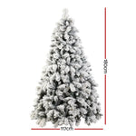 Jingle Jollys Christmas Tree 1.8M Xmas Tree with 350 LED Lights Snowy Tips - Occasions > Christmas > Christmas Trees