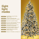 Jingle Jollys Christmas Tree 2.1m Snow Flocked LED Xmas Decoration 8 Light Modes - Occasions > Christmas > Christmas
