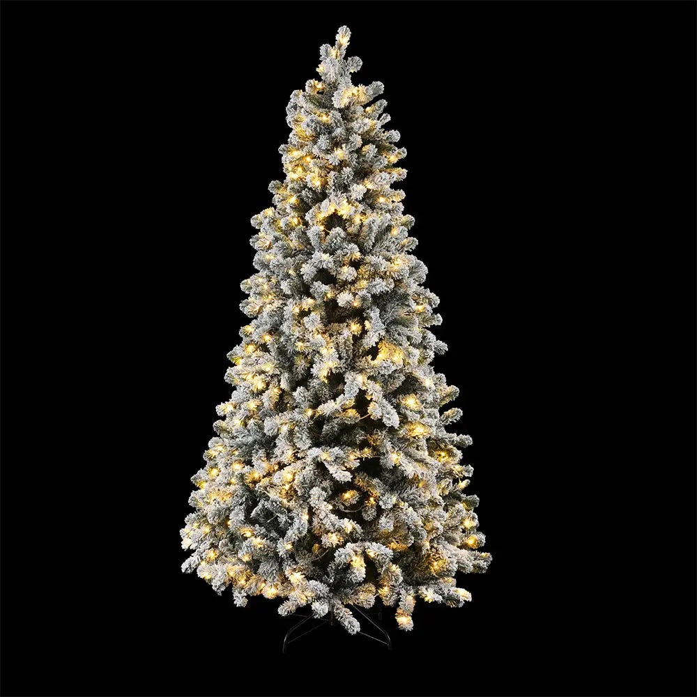 Jingle Jollys Christmas Tree 2.1m Snow Flocked LED Xmas Decoration 8 Light Modes - Occasions > Christmas > Christmas
