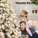 Jingle Jollys Christmas Tree 2.1m Snow Flocked LED Xmas Decoration 8 Light Modes - Occasions > Christmas > Christmas