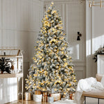 Jingle Jollys Christmas Tree 2.1m Snow Flocked LED Xmas Decoration 8 Light Modes - Occasions > Christmas > Christmas