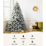 Jingle Jollys Christmas Tree 2.4m Snow Flocked Xmas Tree 1165 Tips - Occasions > Christmas > Christmas Trees