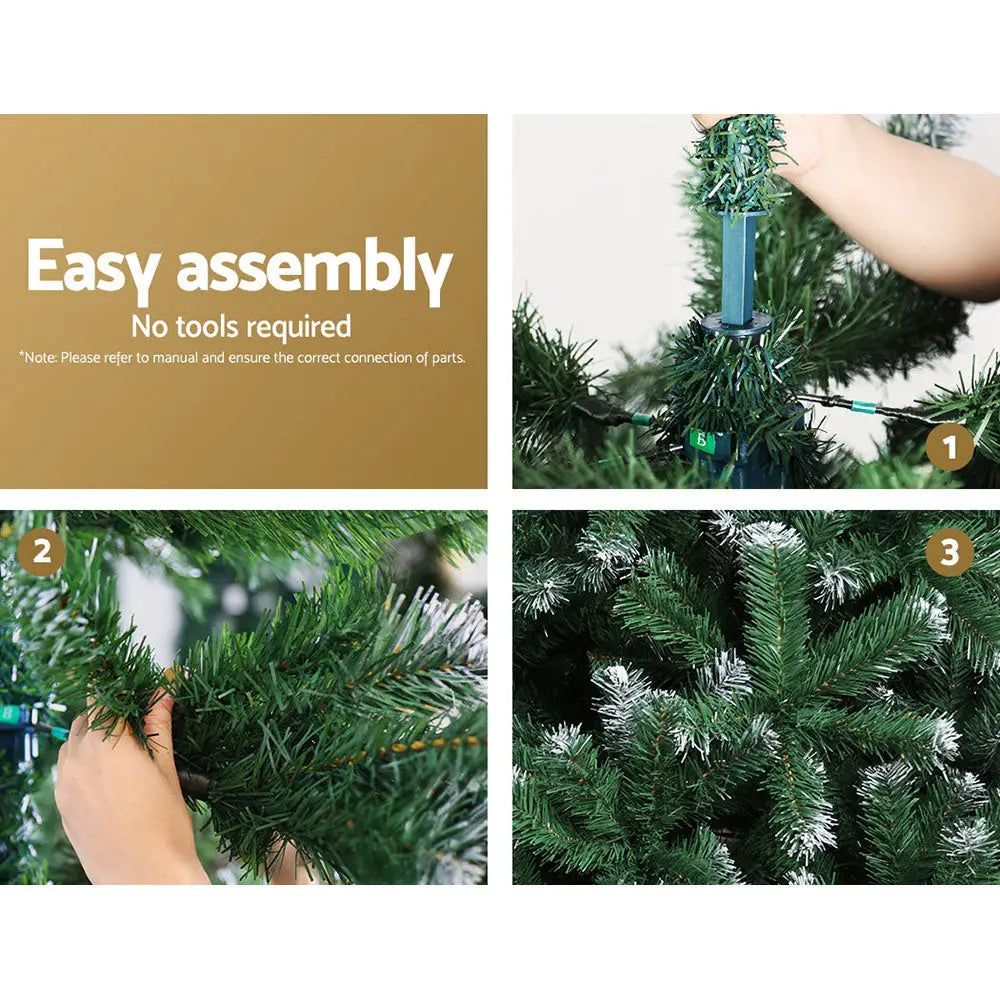 Jingle Jollys Christmas Tree 2.4m Snowy Xmas Tree 1225 Tips - Occasions > Christmas > Christmas Trees