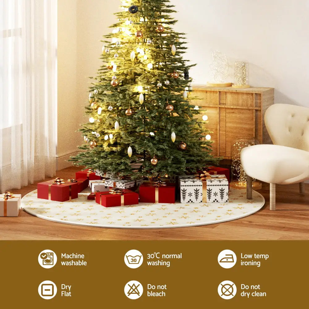 Jingle Jollys Christmas Tree Skirt 120cm Snowflake Ornaments Xmas Decorations - Occasions > Christmas > Christmas