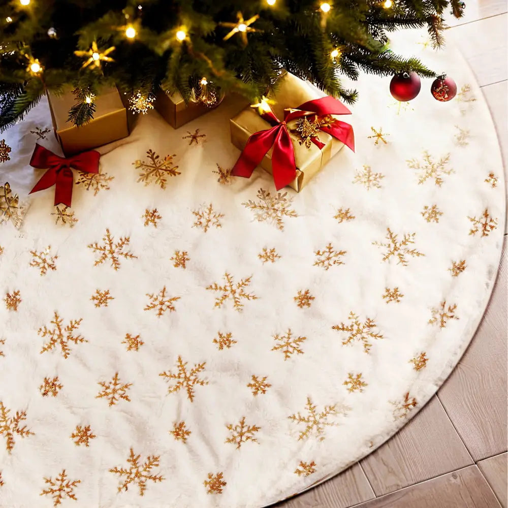 Jingle Jollys Christmas Tree Skirt 120cm Snowflake Ornaments Xmas Decorations - Occasions > Christmas > Christmas