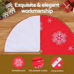 Jingle Jollys Christmas Tree Skirt 90cm Snowflake Ornaments Party Decorations - Occasions > Christmas > Christmas