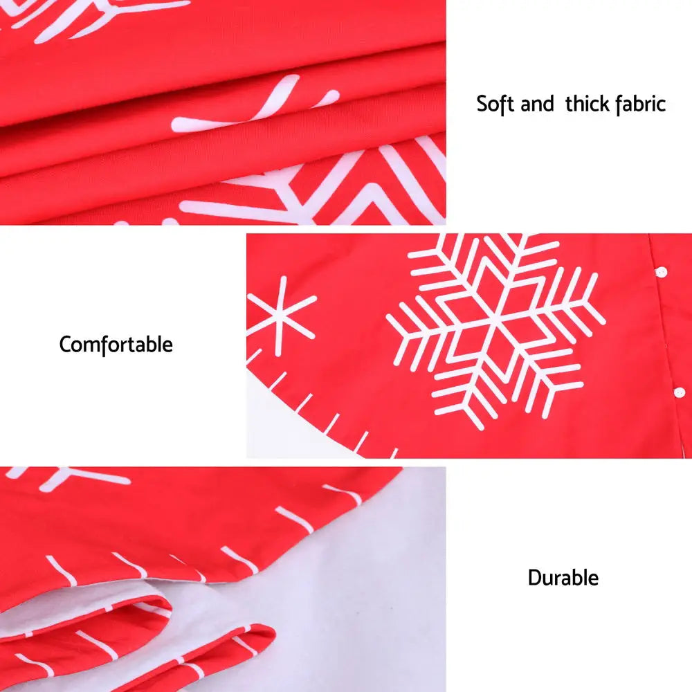 Jingle Jollys Christmas Tree Skirt 90cm Snowflake Ornaments Party Decorations - Occasions > Christmas > Christmas