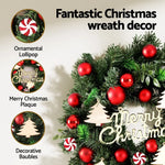 Jingle Jollys Christmas Wreath 40CM Xmas Garland Baubles Ornaments Party Decor - Occasions > Christmas > Christmas