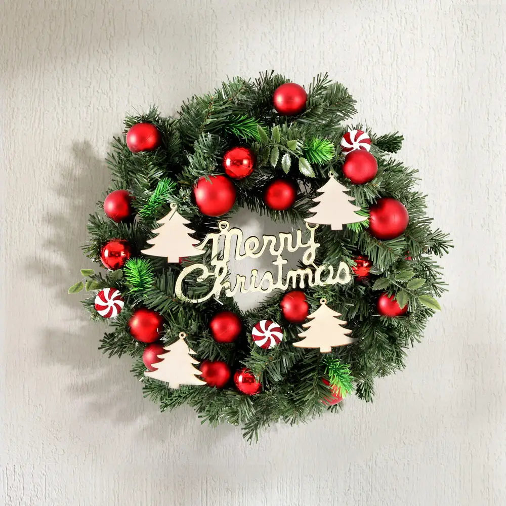 Jingle Jollys Christmas Wreath 40CM Xmas Garland Baubles Ornaments Party Decor - Occasions > Christmas > Christmas