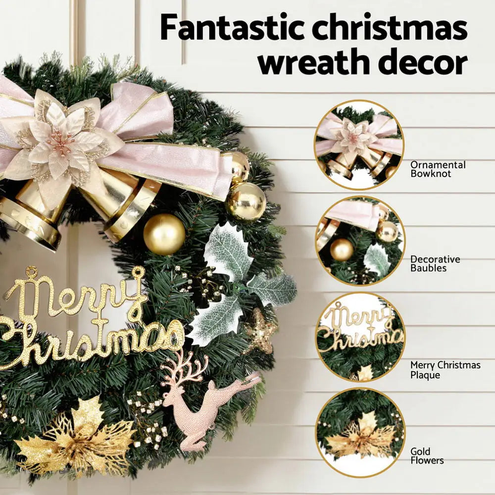 Jingle Jollys Christmas Wreath 60CM Garland Flowers Baubles Party Decorations - Occasions > Christmas > Christmas