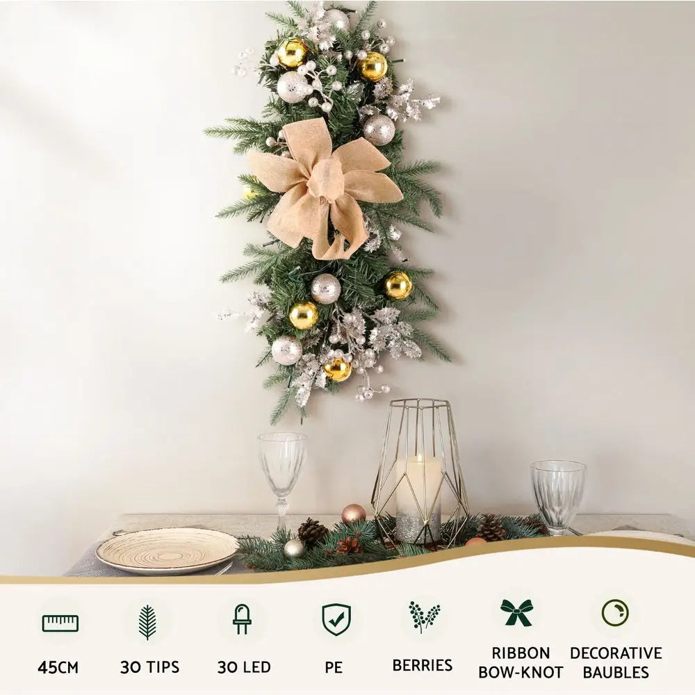 Jingle Jollys Hanging Christmas Garland 45cm Staircase Door Party Decor - Occasions > Christmas > Christmas Wreaths &