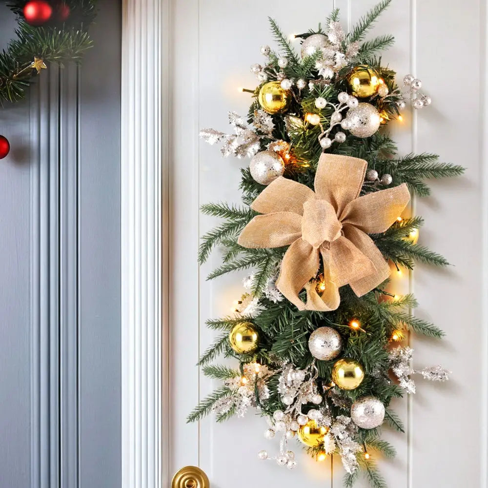 Jingle Jollys Hanging Christmas Garland 45cm Staircase Door Party Decor - Occasions > Christmas > Christmas Wreaths &