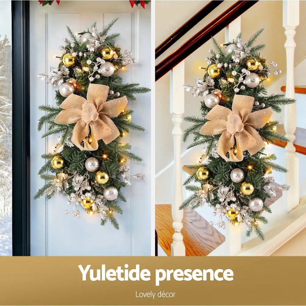 Jingle Jollys Hanging Christmas Garland 45cm Staircase Door Party Decor - Occasions > Christmas > Christmas Wreaths &