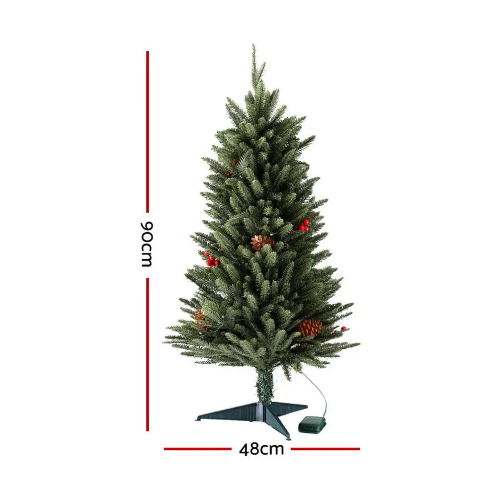 Jingle Jollys Mini Christmas Tree 90cm LED Xmas Tree Party Decorations - Occasions > Christmas > Christmas Trees