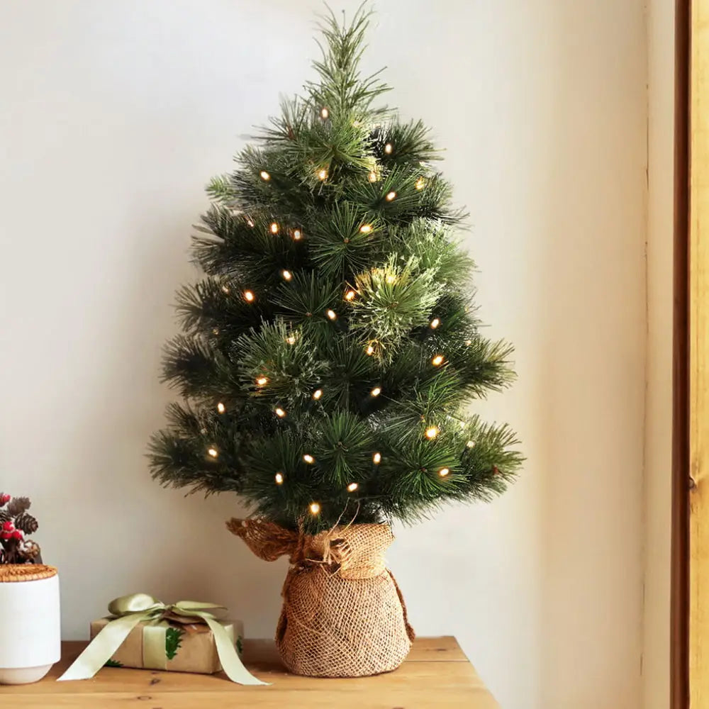 Jingle Jollys Tabletop Christmas Tree 60CM 8 Light Modes Timer Function - Occasions > Christmas > Christmas Trees