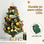 Jingle Jollys Tabletop Christmas Tree 60CM LED Xmas Tree Tree Topper Ornaments - Occasions > Christmas > Christmas Trees