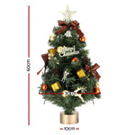 Jingle Jollys Tabletop Christmas Tree 60CM LED Xmas Tree Tree Topper Ornaments - Occasions > Christmas > Christmas Trees