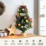 Jingle Jollys Tabletop Christmas Tree 60CM LED Xmas Tree Tree Topper Ornaments - Occasions > Christmas > Christmas Trees