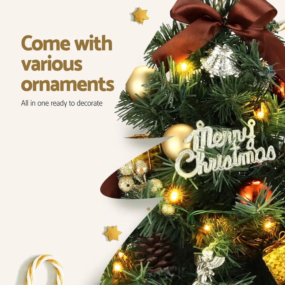 Jingle Jollys Tabletop Christmas Tree 60CM LED Xmas Tree Tree Topper Ornaments - Occasions > Christmas > Christmas Trees