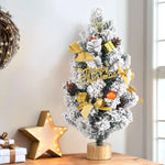 Jingle Jollys Tabletop Christmas Tree 60CM Snowy Xmas Tree Tree Topper Ornaments - Occasions > Christmas > Christmas