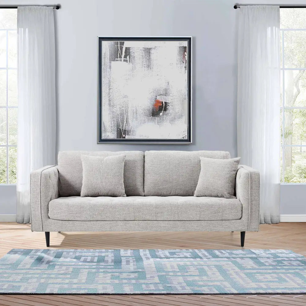 Jolie 3 Seater Sofa Fabric Uplholstered Lounge Couch - Quartz - Furniture > Sofas
