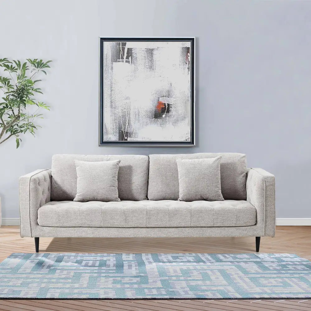 Jolie XL Size 3 Seater Sofa Fabric Uplholstered Lounge Couch - Quartz - Furniture > Sofas