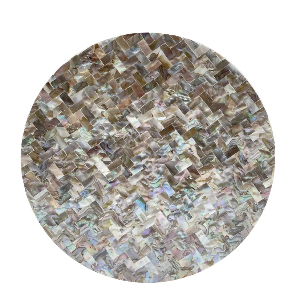 JONAH MOTHER OF PEARL HAND MADE STOOL/SIDE TABLE - Furniture > Living Room > Coffee Tables